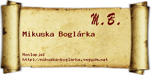 Mikuska Boglárka névjegykártya