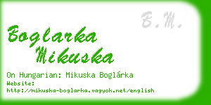 boglarka mikuska business card